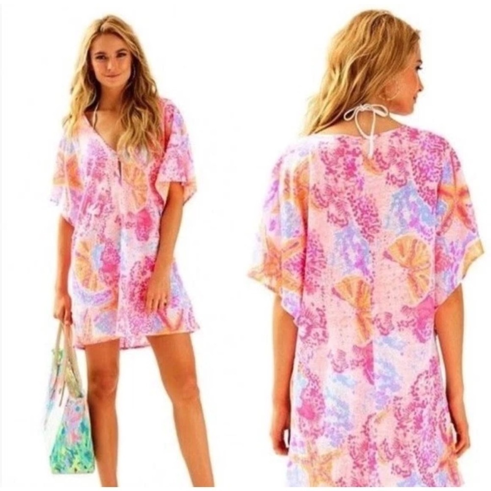 Lilly Pulitzer Paradise Pink Bohemian Beach Balleta Cover Up - Picture 10 of 10